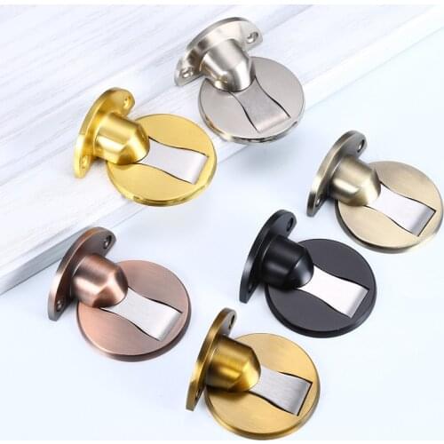 Magnetic Door Stops SUS304 Door Stopper Hidden Door Holders Stainless Steel Nail-free Doorstop Catch Floor Wall Protector