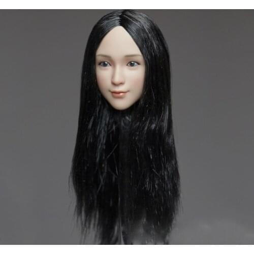 DR-007 B/C Girl Head sculpt Model Asian beauty Female Head Carving For 12'' Actiom Figure Pale Skin seamless Body DIY