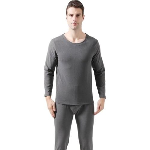 Plus Size Mens Long Johns Winter Dralon Heating Super Warm Large Elastic Thermal Underwear Set Sleepwear Pajamas Fleece Set