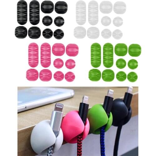 Cable Organizer Silicone USB Cable Winder Desktop Tidy Management Clips Cable Holder for Mouse keyboard Headphone Wire