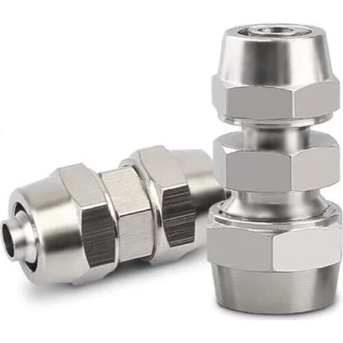 PU Brass Pneumatic Coupling Air Push In Fitting Tube OD 4 6 8 10 12mm Quick Connect Gas Water Oil Fuel