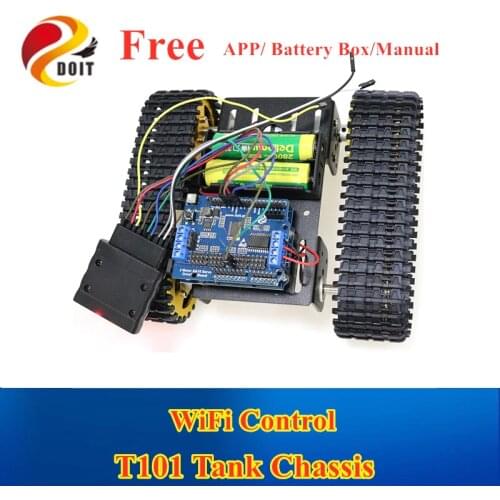 PS2 Joystick Control Smart Robot Tank Chassis with Dual DC 12V Motor+UNO R3 Board+Motor Driver Board for DIY Project T101