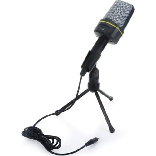 SF-920 Professional Unidirectional Sound Microphone with Stand Holder for PC Laptop Support Singing and Chatting