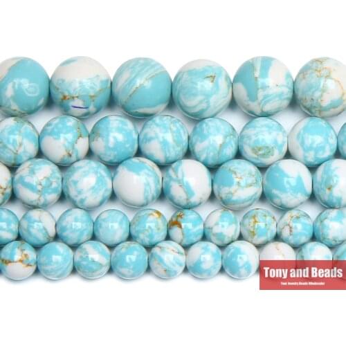 Synthetic Stone Lt Amazonite Jaspers Round Beads 15" Strand 6 8 10 12MM Pick Size For Jewelry