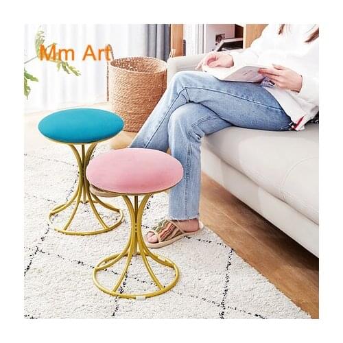 Dressing Stool Small round Stool Light Luxury Iron Fashion Nordic Creative Shoe Changing Stool Short Dining Stool