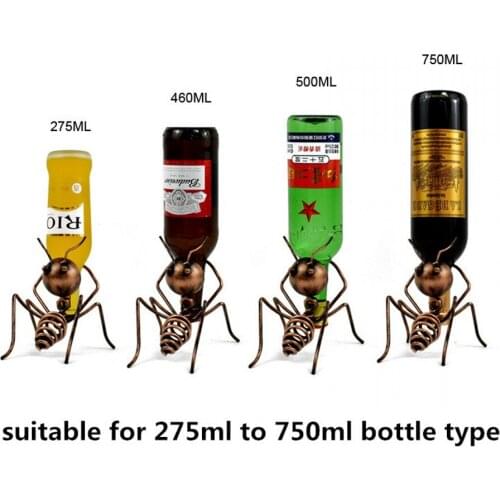 Creative Ant Wine Bottle Holder Small Metal Whiskey Wine Rack Beer Cocktail Storage Wedding Party Kitchen Bar Accessories