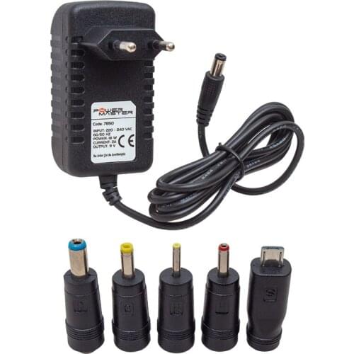 POWERMASTER PM-7850 9 VOLT - 2 AMP 5 PIN UNIVERSAL TABLET ADAPTER