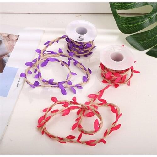 High-quality 5M Simulation Green Leaves Weaving Hemp Rope Wedding Birthday Wedding Decoration Rattan Gift Bouquet Packaging Rope