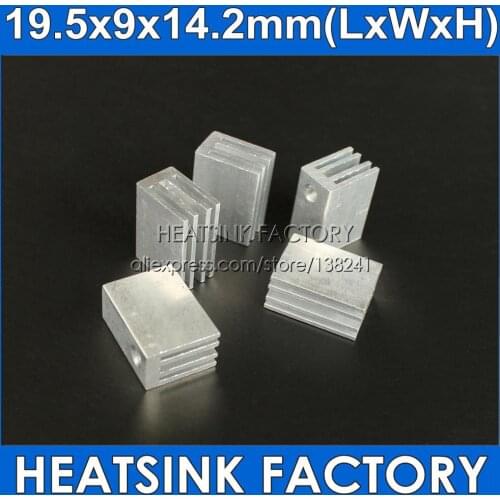 5pcs Silver 19.5x9x14.2mm Aluminum Heatsink Aluminium Heat Sink Cooler Radiator With M3 Screw Holes