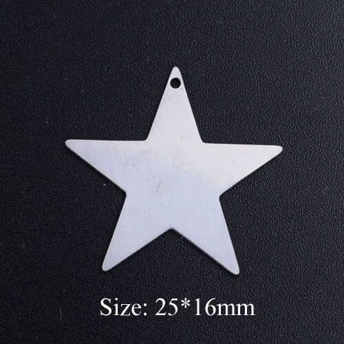 5pcs/lot Simple Star 316L Stainless Steel DIY Pendant Charms Wholesale For Jewelry Making Never Tarnish Never Rust Factory Price