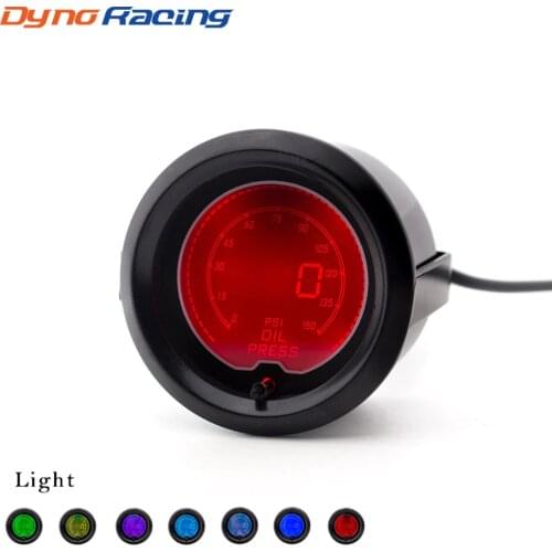 Brand New 2" 52mm Oil Press Gauge EVO 7 colors LCD Colorful 0-150 PSI Digital Oil Pressure Gauge With sensor Car Meter