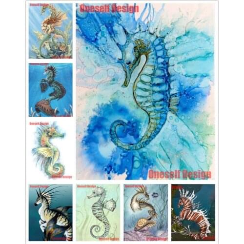 Daimond painting full Seahorse diamond painting full round cartoon diamond mosaic sale Seahorse mosaic diamond best gift home