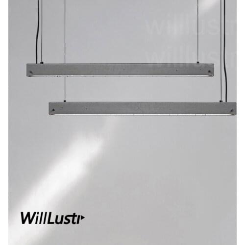Willlustr concrete ruler pendant light nordic hanging lighting dinning room restaurant office LED cement talo suspension lamp