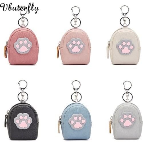 Keychain Mini Backpack Pendants/Holographic Effect/Double Shoulder Zipper Bag/cats Paw Wallet Ornament Key Chain/keyrings SJ2-3