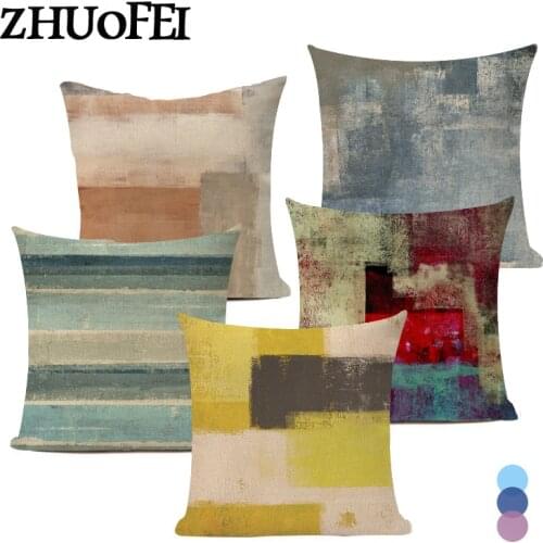 Abstract cushion cover Modern art hug Pillowcase For Living room Sofa Oil painting hug Pillow case 18"X18" Home decoration