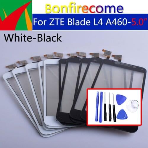 For ZTE Blade L4 A460 Touch Screen Panel Digitizer Sensor Front Glass Outer Touchscreen Replacement 5.0 inch