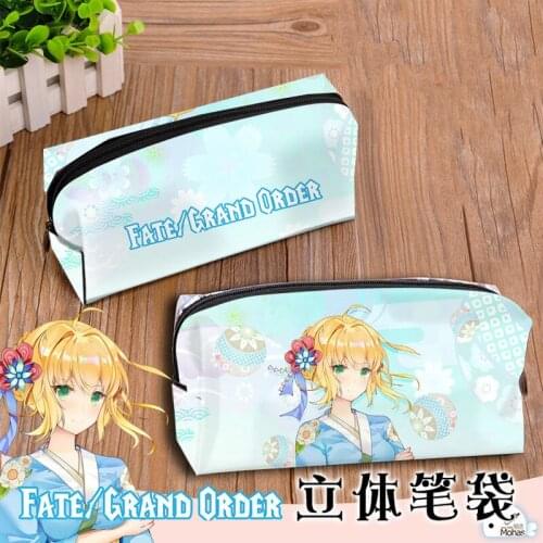 FGO Fate Grand Order Saber Cosplay Students School Unisex Pen Bags Pencil Case Stationery Box Storage Fashion Casual Daily Gifts