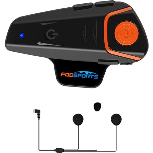 Fodsports BT-S2 Pro Intercom Motorcycle Helmet Headset Waterproof Wireless Bluetooth BT Interphone FM Radio Stereo Music