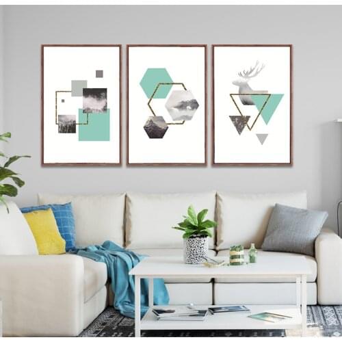 Geometry Scenery Nordic Canvas Painting Nordic Home Decor Wall Art Living Room Print Modern Minimalist Landscape Art Painting