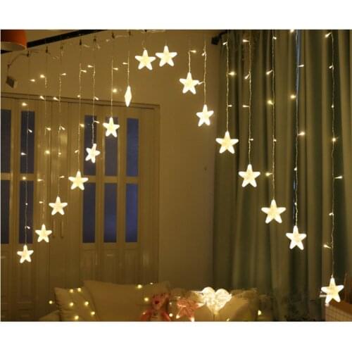 3M 16 LED star Curtain string lights Christmas fairy light garland led wedding home party birthday garland decoration EU