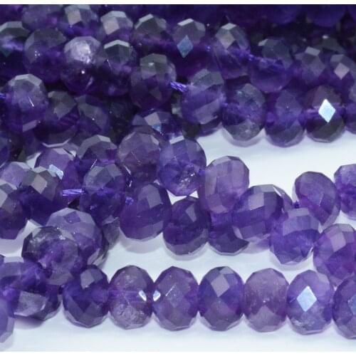 Natural Amethyst Faceted Rondelle Beads 5x8mm