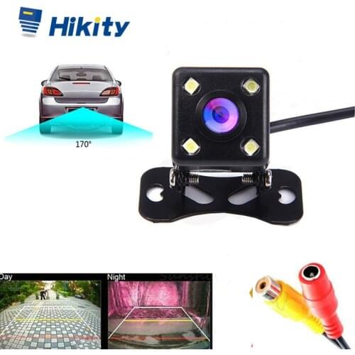 Hikity Car Rear View Camera Universal Backup Parking System 4 LED Night Vision Waterproof 170 Wide Angle Image Rearview Camera