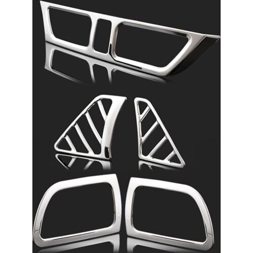 1 Set Car Stying Chrome For For Kia RIO K2 2010-2016 Air Outlet Circle Cover Interior Mouldings Decoration Frame