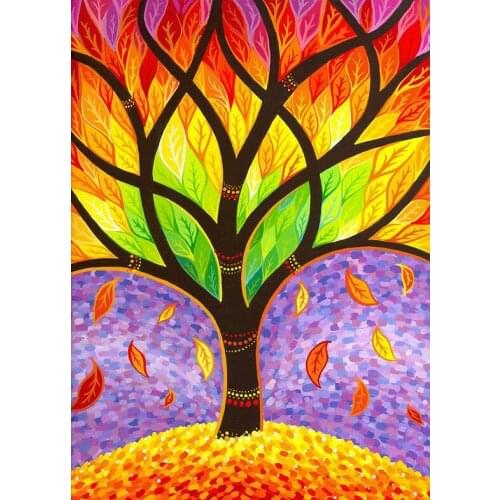 JMINE Div 5D abstract fall tree Full Diamond Painting cross stitch kits art High Quality Plant 3D paint by diamonds