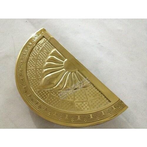 Chinese titanium carved antique door handle semicircular glass door handle Chinese bronze door handle