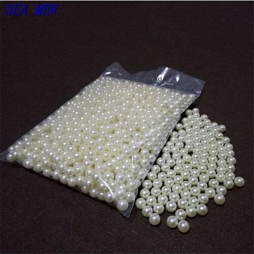 200pcs/lot) 3/4/5/6/7/8/10/12/14/16mm round Imitation pearls beads beige color pearls ABS loose beads for jewelry making fc148