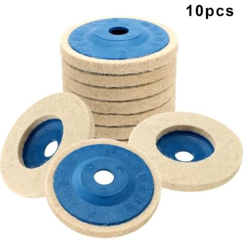 LEEPEE 10pcs/set Buffing Angle Grinder Wheel Felt Woodworking Tools Polishing Disc Pad Set 9.5cm Wool Polishing Pads