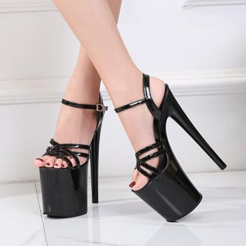 Summer Sexy Platform Walking Show Artifact Model High Heels 17-20CM Women Shoes Sandals Nightclub Party Wedding Super high heel