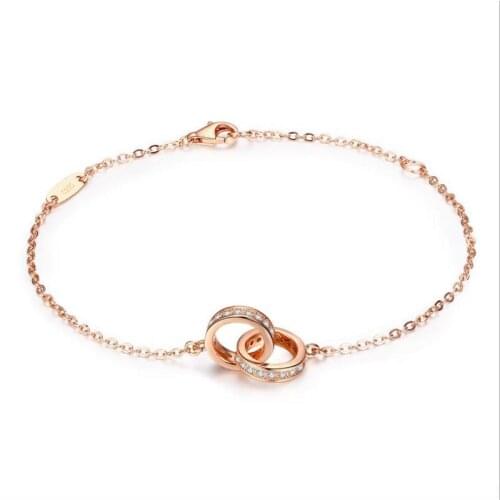 Everoyal Trendy Female 925 Silver Bracelets For Girls Jewelry Shining Cubic Zirconia Rose Gold Bracelets Accessories For Women