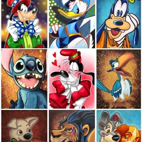 Full Square Round Drill 5d Diy Diamond Painting Disney Characters Cartoon Cross Stitch Kits Diamond Mosaic Embroidery Home Decor