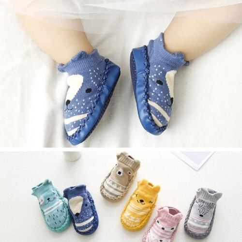1 Pair Fashion Baby Socks With Rubber Soles Infant Newborn Autumn Winter Children Floor Socks Shoes Anti Slip Soft Sole Sock