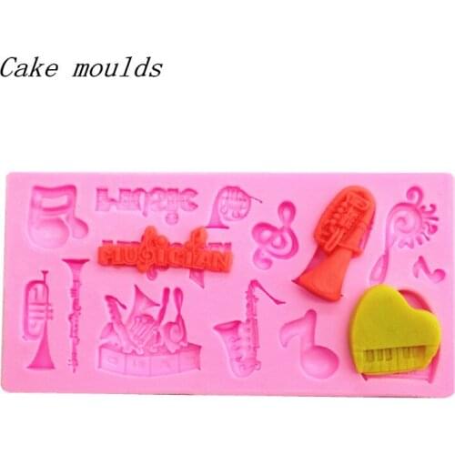 Wholesale Silicone mold RS033 Mini Musical Instruments shape Craft clay mold decoration fondant cake chocolate mold DIY tool