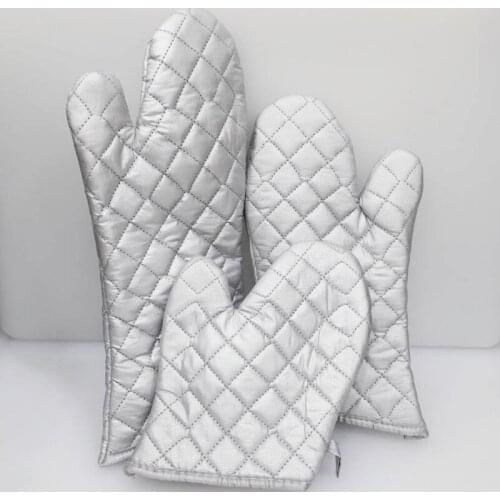 2pcs Cotton Oven Gloves Lengthened and Thicker High Temperature Resistant Gloves Baking Gloves for Microwave Oven Gloves