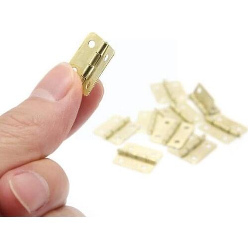 20pcs Mini Brass Plated Hinge Small Decorative Jewelry Plated Lot Hinge Brass Mini Hardware Parts Box Hinges Furniture Hing D7L8