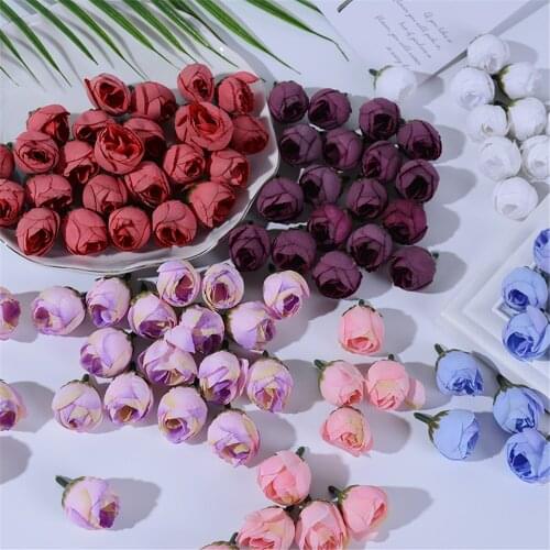 10/50Pcs 2.5cm Mini Silk Rose Artificial Flowers Heads DIY Fake Flowers Home Decor Widding Party Decoration Valentines Day Gift