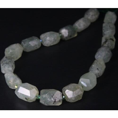 15.5"/strand Cut Prehnites Freeform Nugget Pendants,Faceted Natural Quartz Stone Loose Bead for Necklace Bracelat Jewelry Making