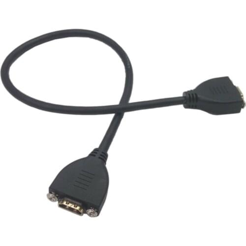 Gold Plated High Speed HDMI Female to Female Extension Cable With Screw Panel Mount 0.5m 4K2K 60HZ