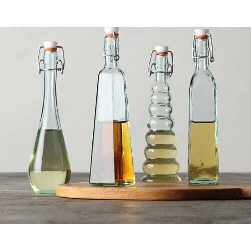 European Glass Oil Can Transparent Simplicity Kitchen Olive Oils Storage Jar Modern Dining Table Desktop Seasoning Organizer