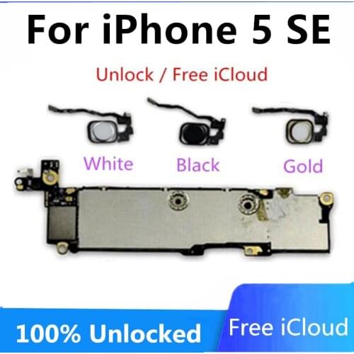 Unlocked Motherboard For iPhone 5 SE 5sSE With / Without Touch ID Logic Board Mainboard With OS System Clean iCloud Plate