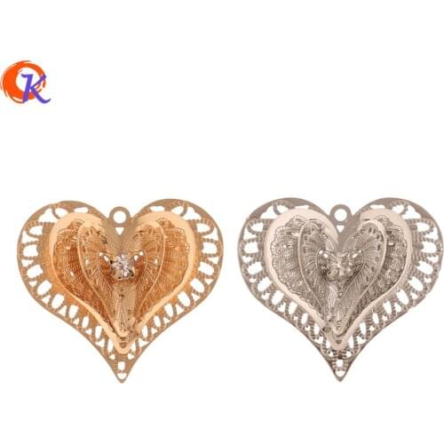 Cordial Design 50Pcs 23*26MM Jewelry Accessories/DIY Making/Earrings Charms/Heart Shape/Sheet Copper/Hand Made/Earring Findings