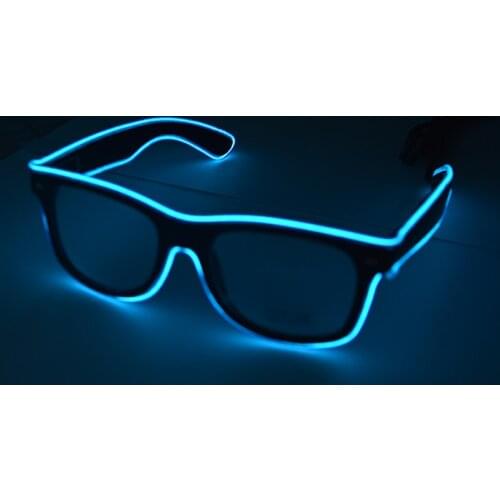 Blue Color EL Wire Glasses Growing Luminous Halloween Party Sunglasses Eyewear For Event Supplies DJ Club Stage Show