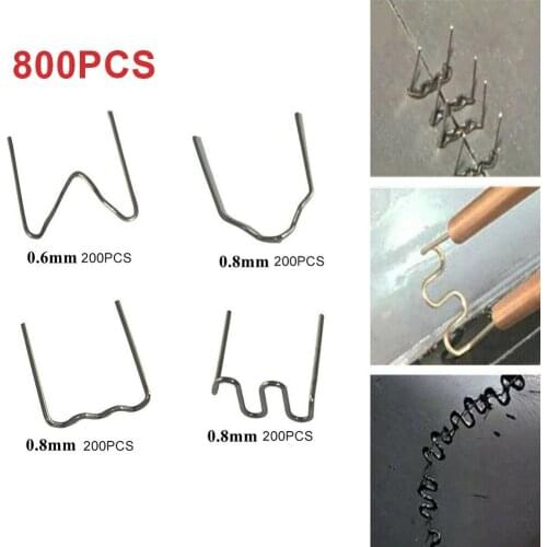 800PCS Welding Wire Patch Hot Stapler Staples For Car Bumper Plastic Welder Repair Tool Kit 4 Sizes Plastic Repair Welding Nails