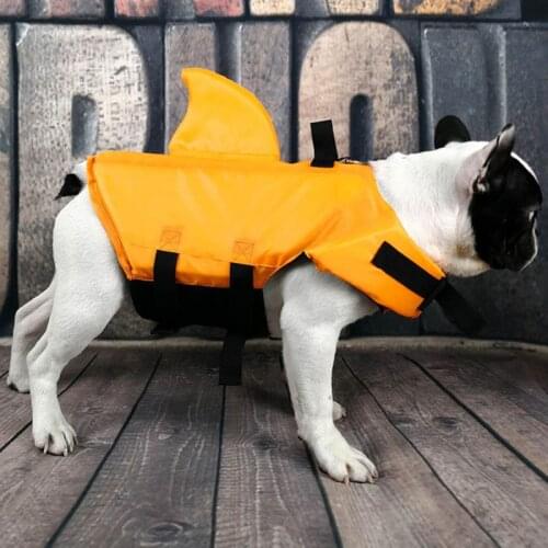 Pet Dog Life Jacket Shark-Shape Pet Life Jacket Dog Clothes Dogs Swimwear Pet Swimming Suit for French Bulldog Pug Pet Products