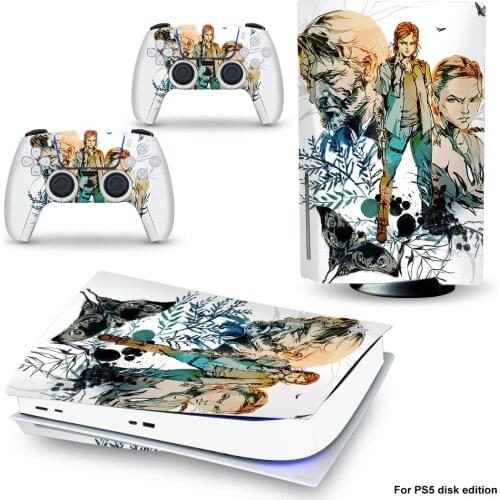 Last6 Style PS5 Disc Edition Skin Sticker for Playstation 5 Console & 2 Controllers Decal Vinyl Protective Skins Style 1