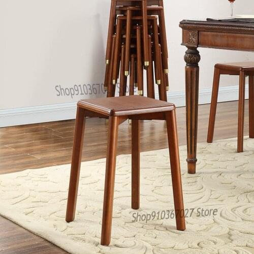 Solid Wood Stools Home Short Stools Coffee Table Stools Living Room Wood Folding Space Saving American Simple Fashion Creativity
