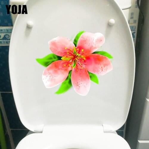 YOJA 22.8*19CM Beautiful Peach WC Toilet Decor Home Living Room Wall Sticker Decal T1-0593